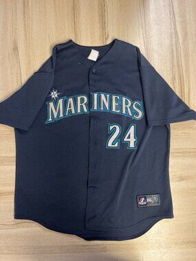Mariners Griffey Majestic Button Up